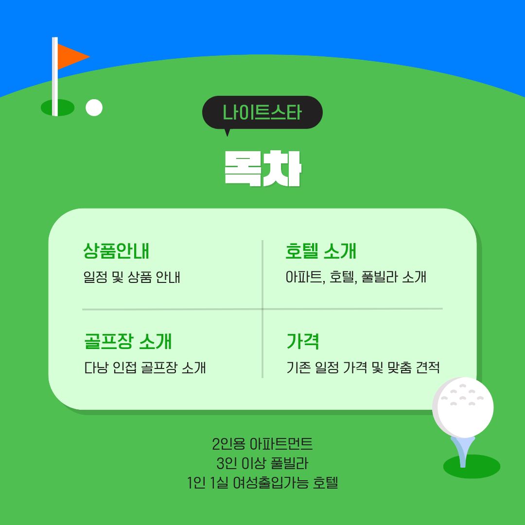 골프 카트가 놓인 코스 전경