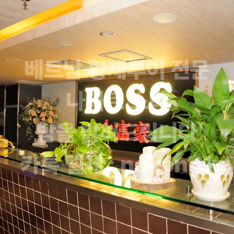 보스 가라오케 룸 안 스크린과 음향 설비