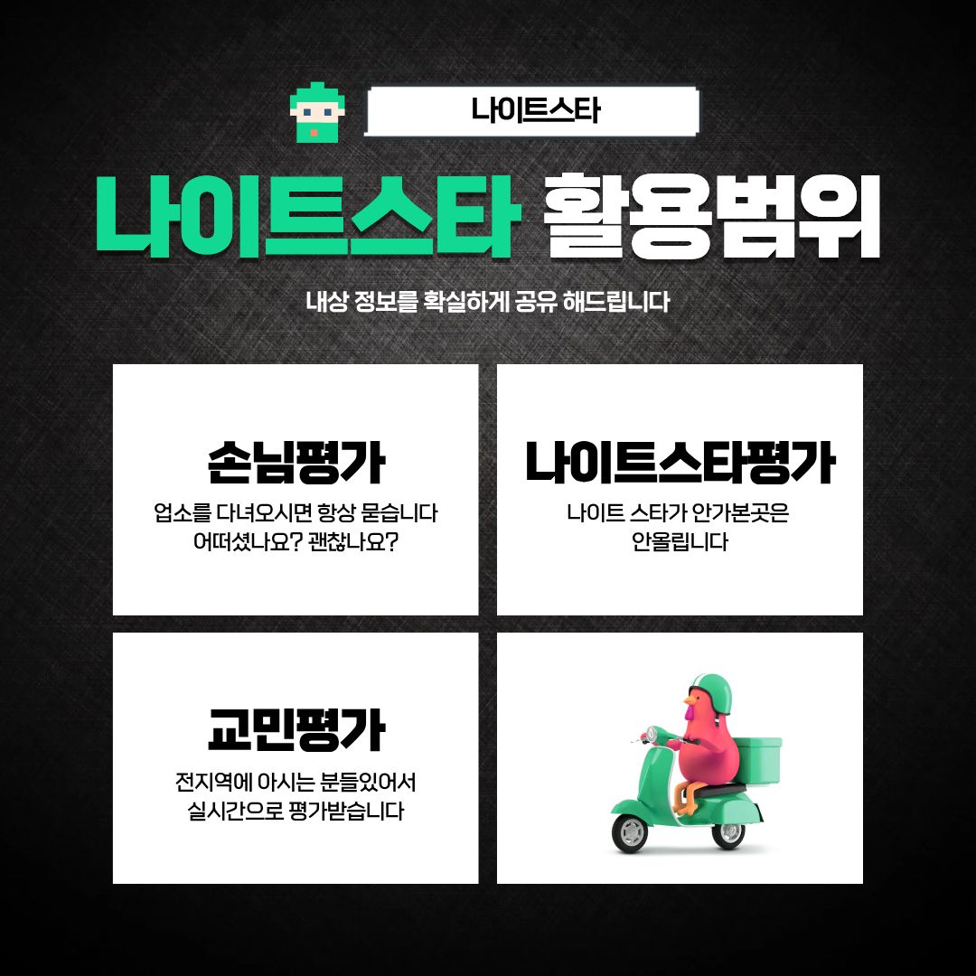 손님 확인과 현지 거주자 평가 등 업소 검증 방식을 정리한 카드 이미지